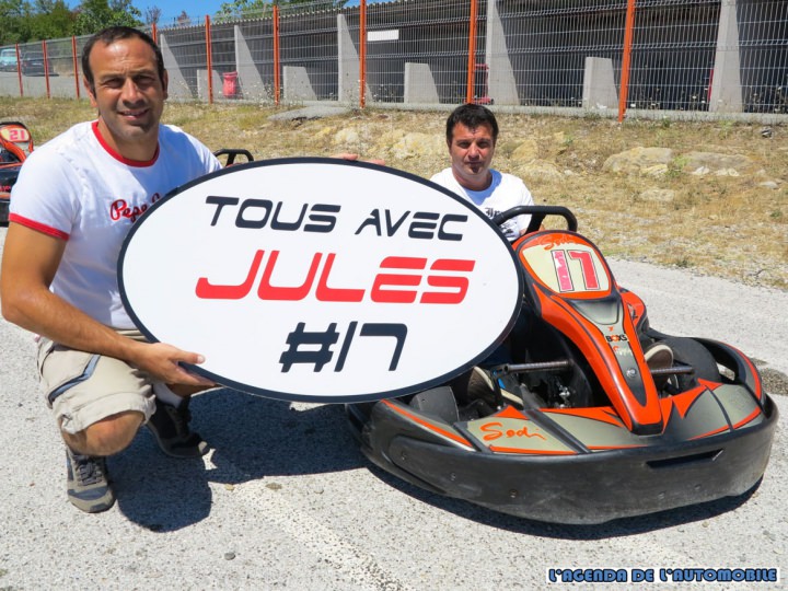 Yannick Iglesias et Bernard Cristiano, hier matin au circuit de kart de Brigoles, là où tout a commencé pour Jules Bianchi à l'âge de l'Ecole communale