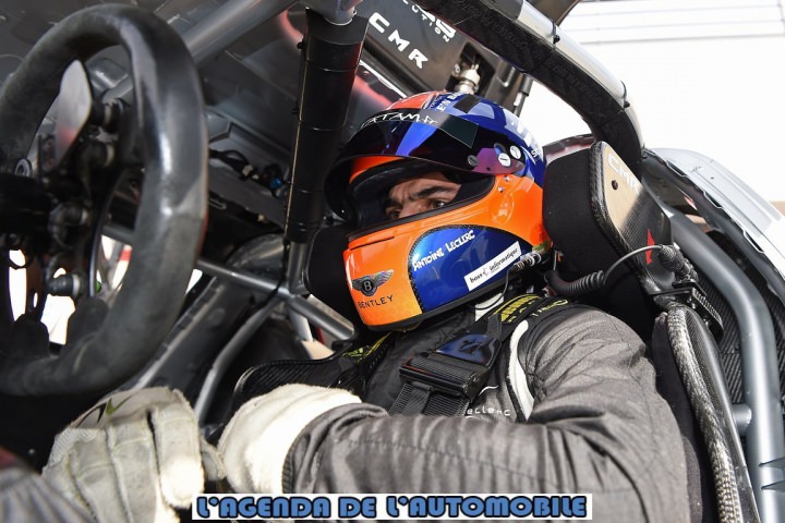 Antoine Leclerc, concentré pendant les essais Blancpain GT Series au circuit Paul-Ricard.