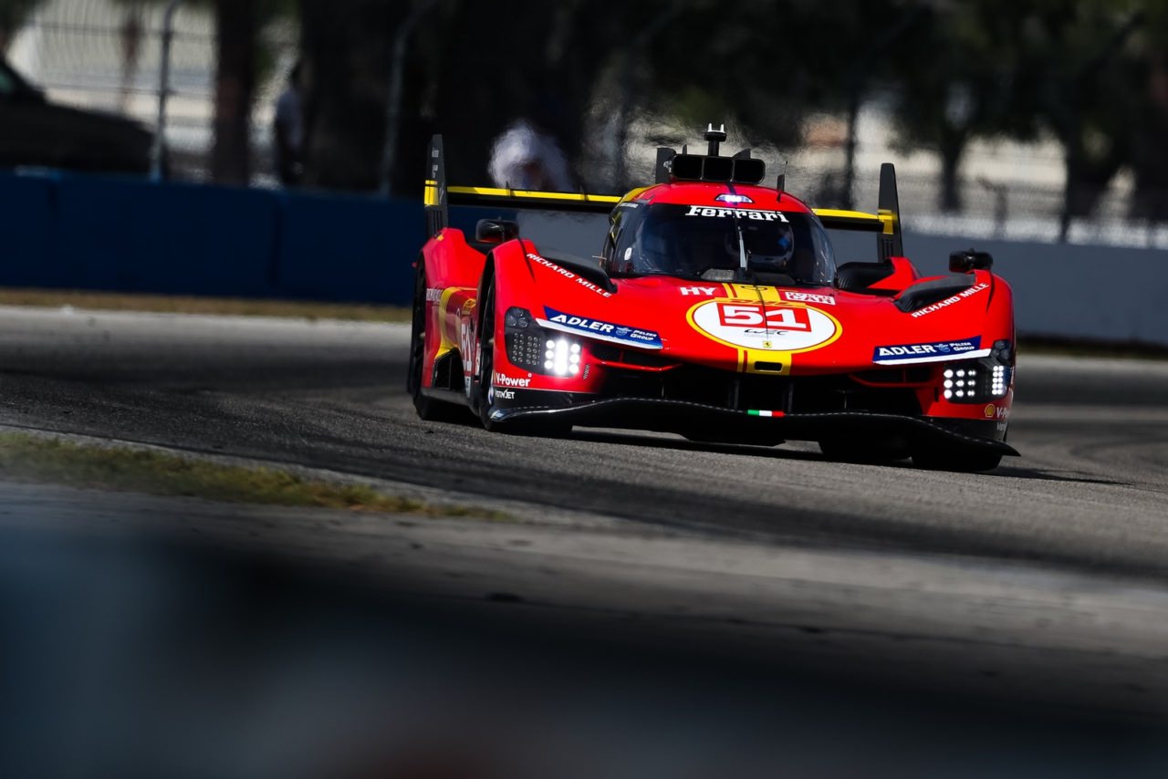 La Ferrari 499P aux essais du Prologue FIA WEC à Sebring 2023
